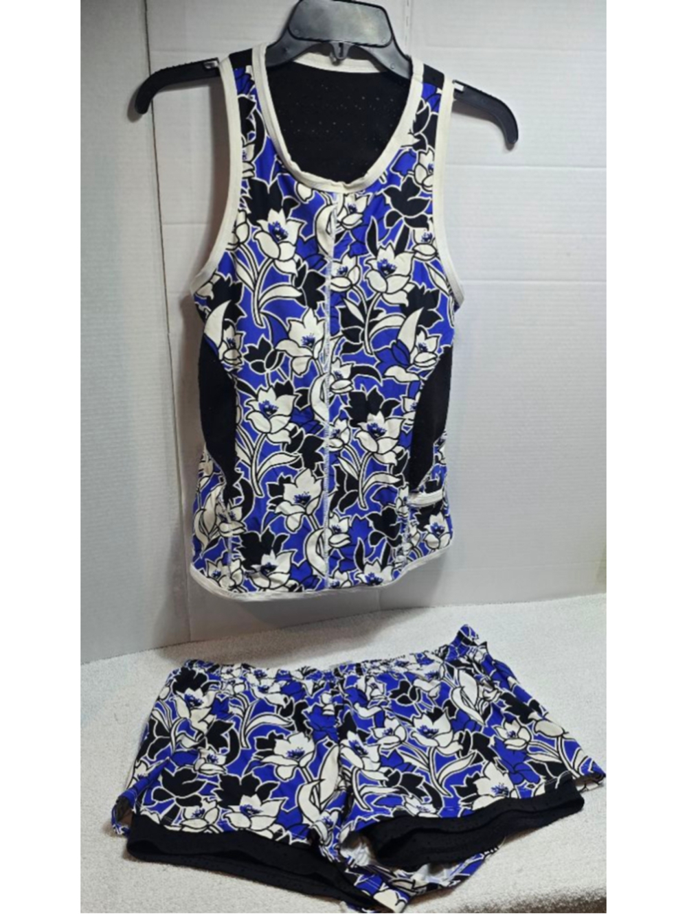 Women's Anne Cole Locker Blue White Floral Swim Coverup Set XL